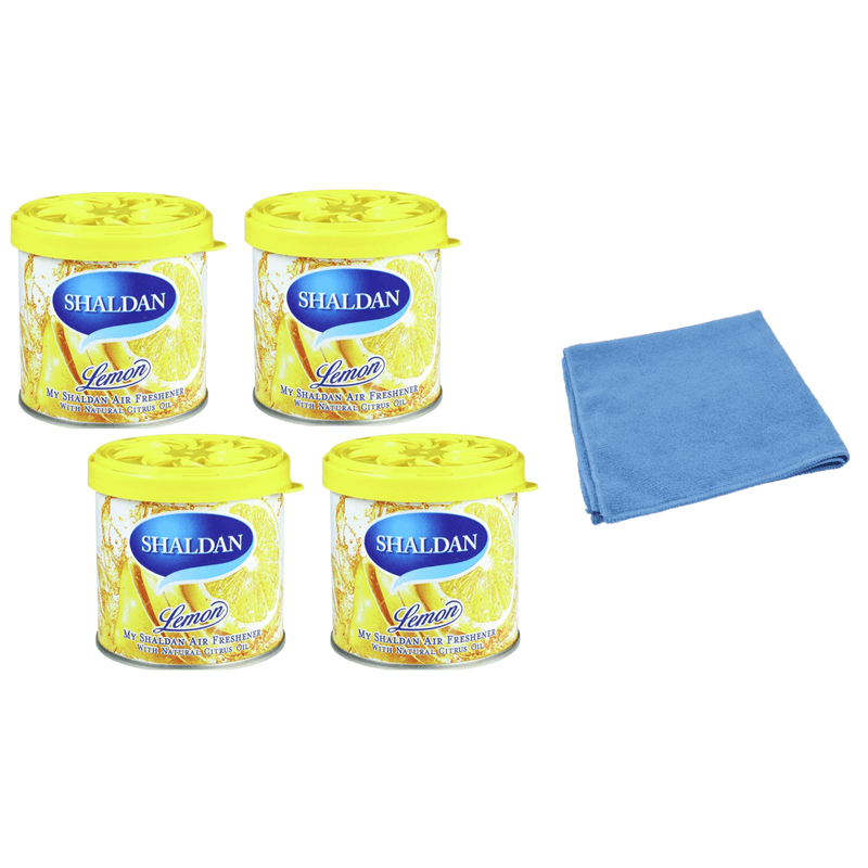 Auto si Moto - Intretinere auto - Odorizante auto - My Shaldan Lemon - 4 Pack  si Laveta Microfibra 30x40cm - Infinity.ro