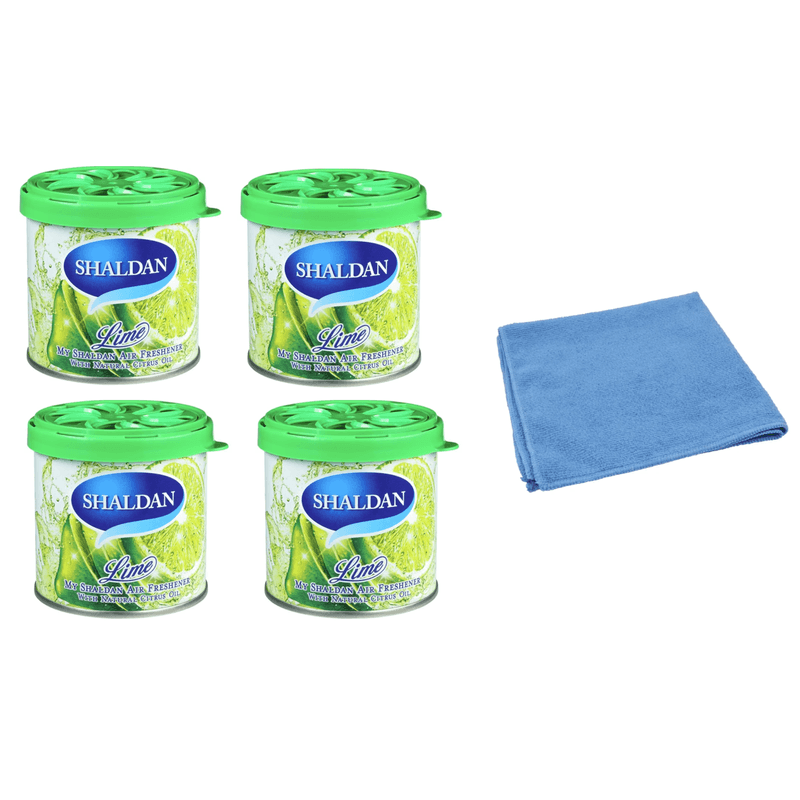 Auto si Moto - Intretinere auto - Odorizante auto - My Shaldan Lime - 4 Pack  si Laveta Microfibra 30x40cm - Infinity.ro