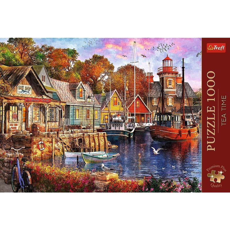 Jucarii, Copii si Bebe - Jucarii si jocuri - Jocuri si puzzle - Puzzle - Puzzle Trefl 1000 premium plus tea time portul minunat - Infinity.ro