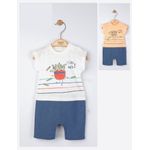 Fashion, accesorii si bijuterii - Copii - Imbracaminte copii - Salopete copii - Salopeta de vara pentru bebelusi Marathon, Tongs baby (Marime: 0-3 Luni, Culoare: Somon) - Infinity.ro