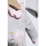 Fashion, accesorii si bijuterii - Copii - Imbracaminte copii - Salopete copii - Salopeta cu caciulita pentru bebelusi Pisicute, Tongs baby, Mov, marime: 6-9 luni - Infinity.ro