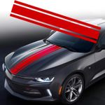 Auto si Moto - Intretinere auto - Stickere auto - Sticker autoadeziv Tuning, model "Triple Stripes", dimensiune 125 x 22 cm, culoare Rosie - Infinity.ro