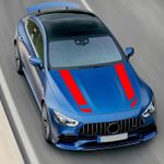 Auto si Moto - Intretinere auto - Stickere auto - Set 2 stickere autoadezive Tuning, model "Hood Stripes V1", dimensiune 85 x 12 cm, culoare Rosie - Infinity.ro