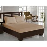 Casa si Gradina - Textile si covoare - Lenjerii de pat - Protectie saltea - Husa pat cu elastic Kotonia Home - Tricot, 100% bumbac, bej inchis, 100×200+20 cm - Infinity.ro