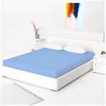 Casa si Gradina - Textile si covoare - Lenjerii de pat - Protectie saltea - Husa pat cu elastic Kotonia Home - Tricot, 100% bumbac, bleu, 180x200+20 cm - Infinity.ro