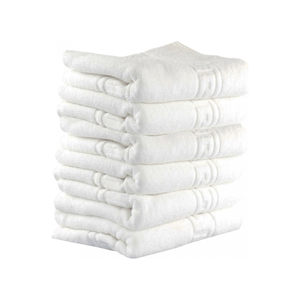 Set 6 prosoape Kotonia Home Hotel - Greek Border, 50x90 cm, 100% bumbac, Alb