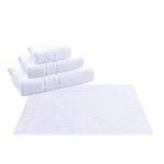 Casa si Gradina - Textile si covoare - Textile baie - Prosoape - Prosop Kotonia Home Hotel - Greek Border, 100% Bumbac, 50x70 cm, pentru picioare, Alb, 600g/mp - Infinity.ro