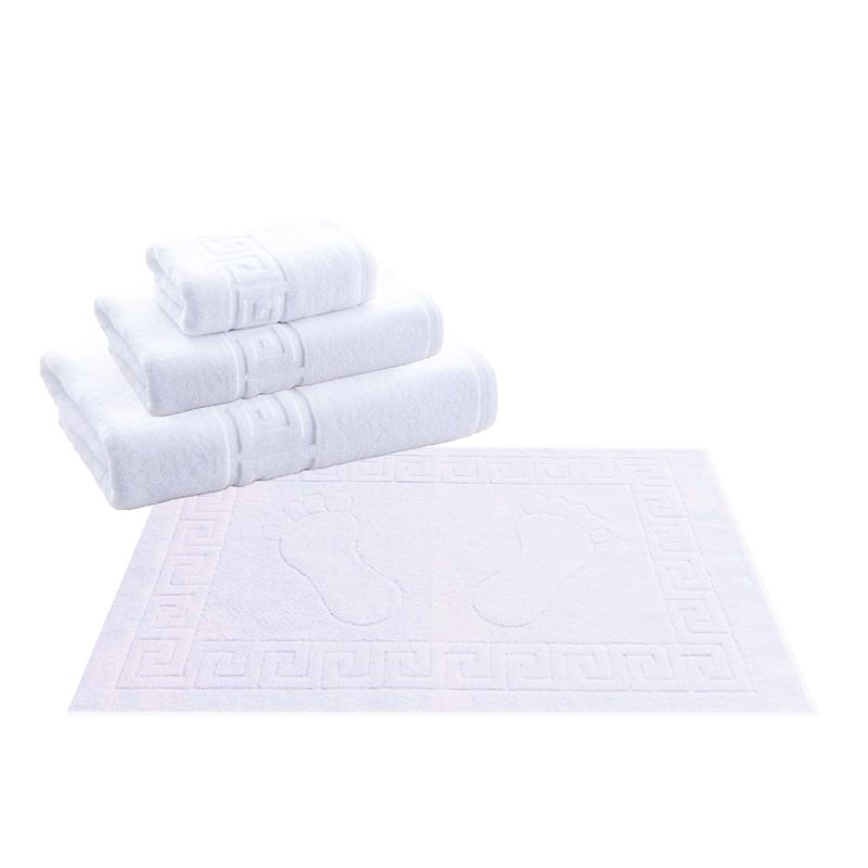 Casa si Gradina - Textile si covoare - Textile baie - Prosoape - Prosop Kotonia Home Hotel - Greek Border, 100% Bumbac, 50x70 cm, pentru picioare, Alb, 600g/mp - Infinity.ro