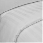 Casa si Gradina - Textile si covoare - Lenjerii de pat - Huse pilote - Husa pentru pilota Kotonia Home Hotel Damasc Saten cu dungi de 1 cm, 100% bumbac, Alb, 200x220 cm - Infinity.ro