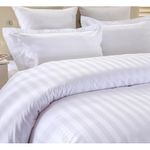 Casa si Gradina - Textile si covoare - Lenjerii de pat - Huse pilote - Husa pentru pilota Kotonia Home Hotel Damasc Saten cu dungi de 1 cm, 100% bumbac, Alb, 200x220 cm - Infinity.ro