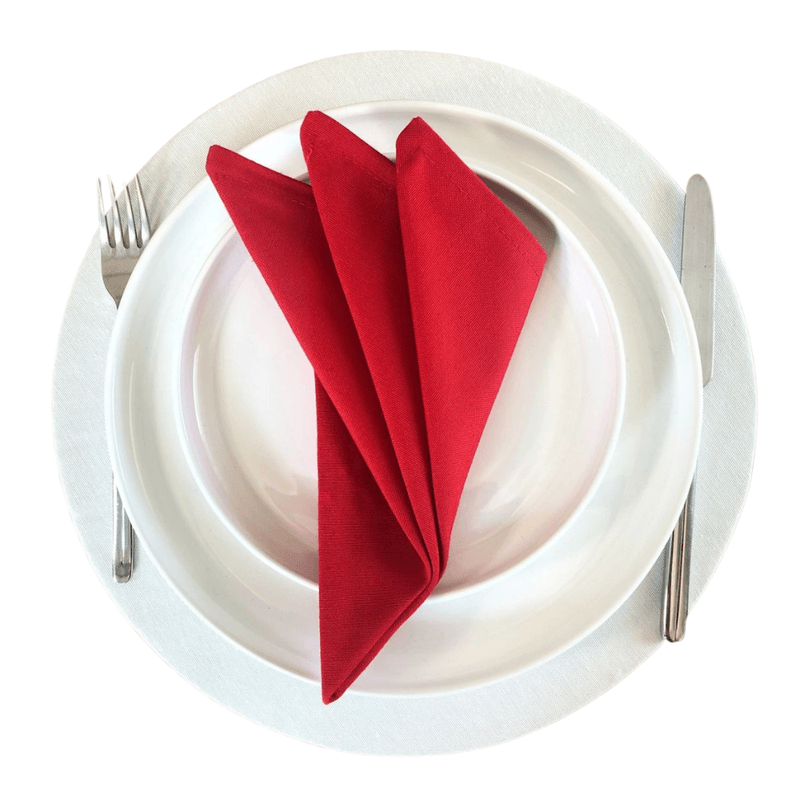 Casa si Gradina - Textile si covoare - Textile bucatarie - Servete si naproane - Set 10 Servete de masa Kotonia Home - 45x45 cm, Damasc Saten DeLux, 100% bumbac, Rosu - Infinity.ro
