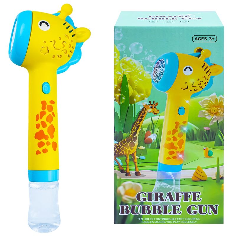 Jucarii, Copii si Bebe - Jucarii si jocuri - Jucarii & jocuri educative - Jucarii interactive - Pistol baloane de sapun, girafa, cu baterii,  10.5x7x24 cm - Infinity.ro