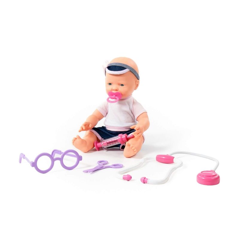 Jucarii, Copii si Bebe - Jucarii si jocuri - Jucarii bebelusi - Jucarii interactive bebelusi - Bebelus cu accesorii doctor, 35 cm, Daemi - Infinity.ro