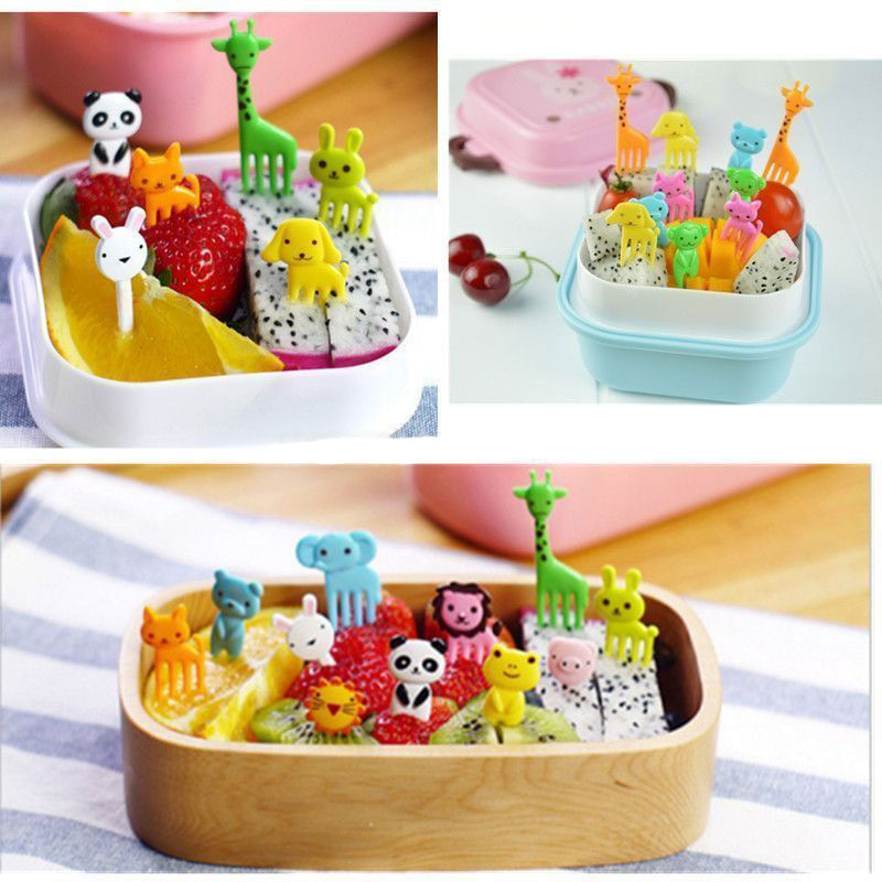 Casa si Gradina - Decoratiuni - Decoratiuni petrecere - Accesorii pentru petrecere - Set 50 furculite decorative bebeLOGIC™ model animale pentru copii, pentru tort, fructe, desert, Happy Birthday - Infinity.ro