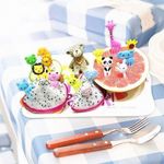 Casa si Gradina - Decoratiuni - Decoratiuni petrecere - Accesorii pentru petrecere - Set 50 furculite decorative bebeLOGIC™ model animale pentru copii, pentru tort, fructe, desert, Happy Birthday - Infinity.ro