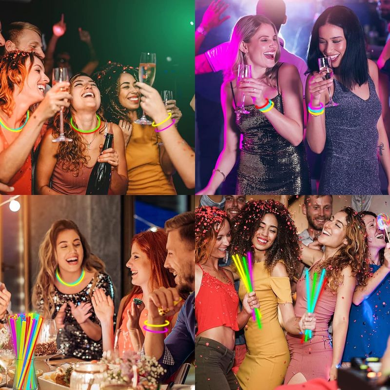 Casa si Gradina - Decoratiuni - Decoratiuni petrecere - Accesorii pentru petrecere - Set 100 bratari luminoase si colorate pentru petreceri, fosforescente, Glow Sticks, Verzi, bebeLOGIC™ - Infinity.ro