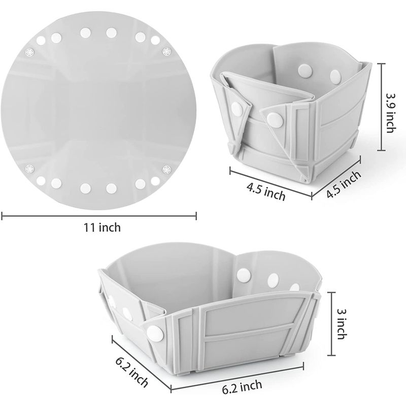 Casa si Gradina - Bucatarie si vesela - Vesela si tacamuri - Farfurii si boluri - Bol, farfurie sau tava pliabile, silicon alimentar, fara BPA, camping, drumetii, gustari, 28cm, gri, mediLOGIC™ - Infinity.ro