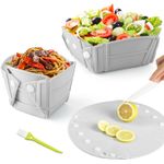 Casa si Gradina - Bucatarie si vesela - Vesela si tacamuri - Farfurii si boluri - Bol, farfurie sau tava pliabile, silicon alimentar, fara BPA, camping, drumetii, gustari, 28cm, gri, mediLOGIC™ - Infinity.ro