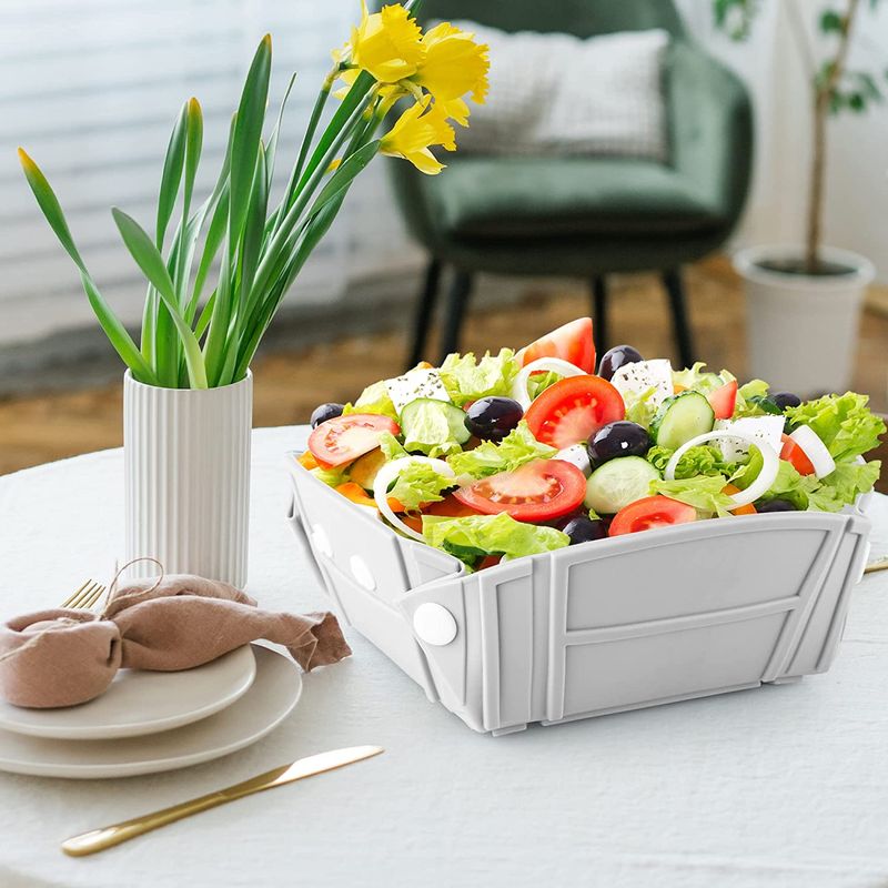 Casa si Gradina - Bucatarie si vesela - Vesela si tacamuri - Farfurii si boluri - Bol, farfurie sau tava pliabile, silicon alimentar, fara BPA, camping, drumetii, gustari, 28cm, gri, mediLOGIC™ - Infinity.ro