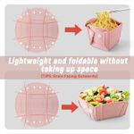 Casa si Gradina - Bucatarie si vesela - Vesela si tacamuri - Farfurii si boluri - Tava, bol sau farfurie pliabile, silicon alimentar, fara BPA, camping, drumetii, gustari, 28cm, roz, mediLOGIC™ - Infinity.ro