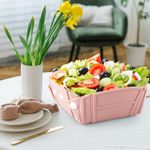 Casa si Gradina - Bucatarie si vesela - Vesela si tacamuri - Farfurii si boluri - Tava, bol sau farfurie pliabile, silicon alimentar, fara BPA, camping, drumetii, gustari, 28cm, roz, mediLOGIC™ - Infinity.ro