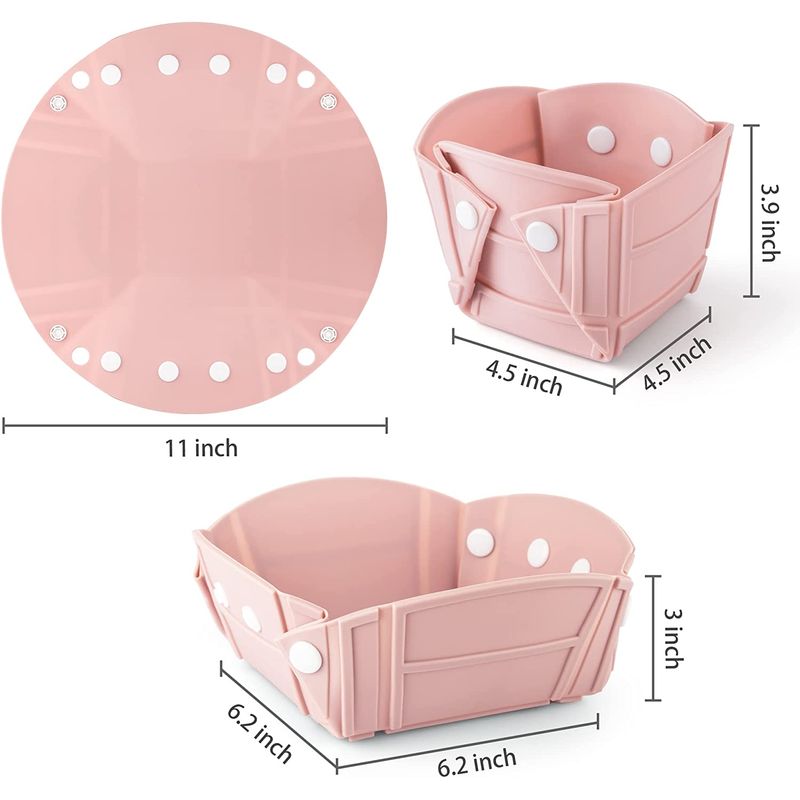 Casa si Gradina - Bucatarie si vesela - Vesela si tacamuri - Farfurii si boluri - Tava, bol sau farfurie pliabile, silicon alimentar, fara BPA, camping, drumetii, gustari, 28cm, roz, mediLOGIC™ - Infinity.ro