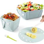 Casa si Gradina - Bucatarie si vesela - Vesela si tacamuri - Farfurii si boluri - Bol, tava sau farfurie pliabile, silicon alimentar, fara BPA, camping, drumetii, gustari, 28cm, verde, mediLOGIC™ - Infinity.ro