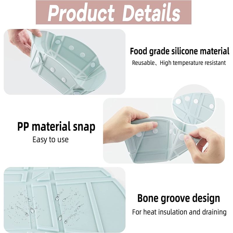 Casa si Gradina - Bucatarie si vesela - Vesela si tacamuri - Farfurii si boluri - Bol, tava sau farfurie pliabile, silicon alimentar, fara BPA, camping, drumetii, gustari, 28cm, verde, mediLOGIC™ - Infinity.ro