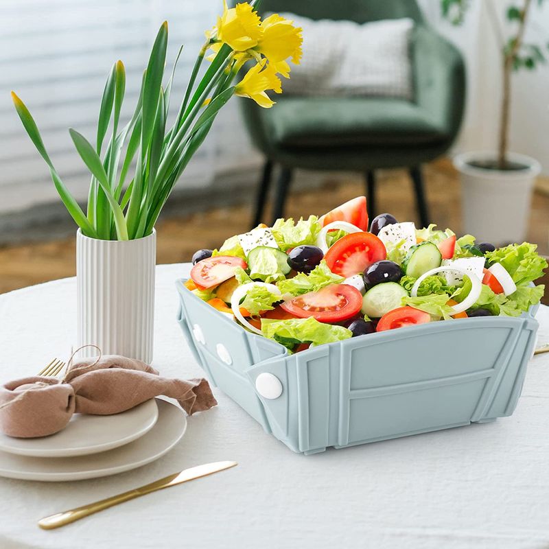 Casa si Gradina - Bucatarie si vesela - Vesela si tacamuri - Farfurii si boluri - Bol, tava sau farfurie pliabile, silicon alimentar, fara BPA, camping, drumetii, gustari, 28cm, verde, mediLOGIC™ - Infinity.ro