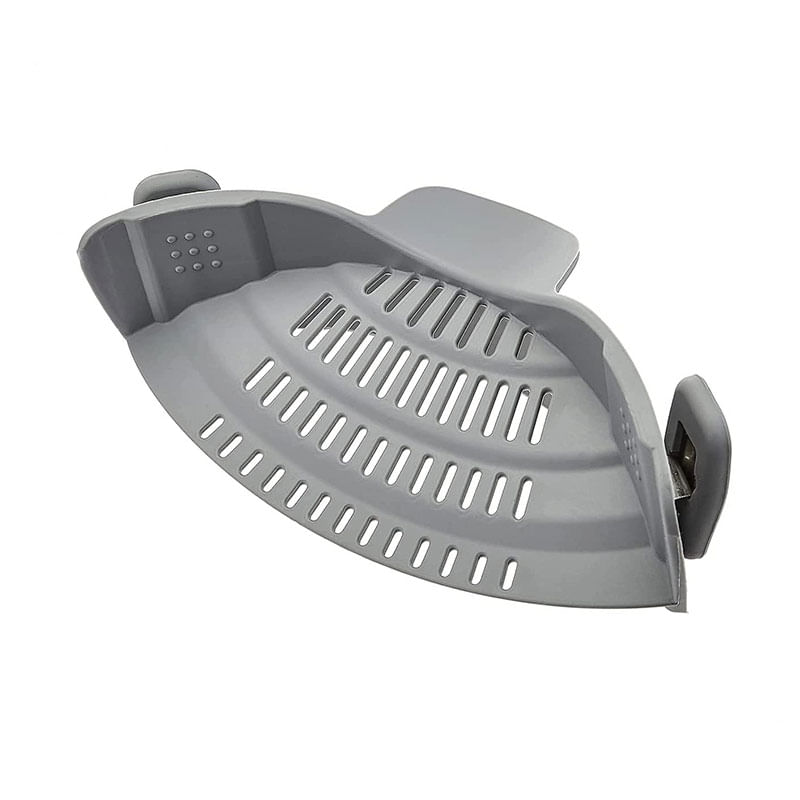 Casa si Gradina - Bucatarie si vesela - Ustensile bucatarie - Site bucatarie, strecuratori si accesorii - Strecuratoare silicon cu prindere, potrivita pentru oale, boluri, tigai, spaghete, carne, fara BPA, neagra, mediLOGIC™ - Infinity.ro