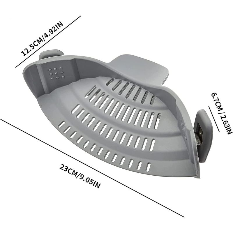 Casa si Gradina - Bucatarie si vesela - Ustensile bucatarie - Site bucatarie, strecuratori si accesorii - Strecuratoare silicon cu prindere, potrivita pentru oale, boluri, tigai, spaghete, carne, fara BPA, neagra, mediLOGIC™ - Infinity.ro