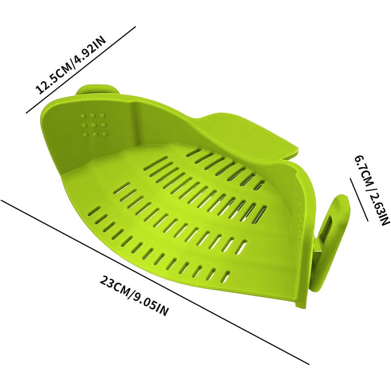 Casa si Gradina - Bucatarie si vesela - Ustensile bucatarie - Site bucatarie, strecuratori si accesorii - Strecuratoare silicon cu prindere, potrivita pentru oale, boluri, tigai, spaghete, carne, fara BPA, verde, mediLOGIC™ - Infinity.ro