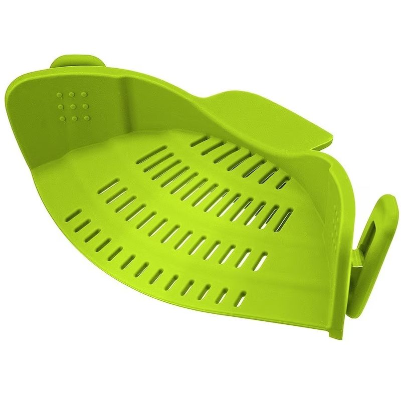 Casa si Gradina - Bucatarie si vesela - Ustensile bucatarie - Site bucatarie, strecuratori si accesorii - Strecuratoare silicon cu prindere, potrivita pentru oale, boluri, tigai, spaghete, carne, fara BPA, verde, mediLOGIC™ - Infinity.ro