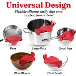 Casa si Gradina - Bucatarie si vesela - Ustensile bucatarie - Site bucatarie, strecuratori si accesorii - Strecuratoare silicon cu prindere, potrivita pentru oale, boluri, tigai, spaghete, carne, fara BPA, rosie, mediLOGIC™ - Infinity.ro