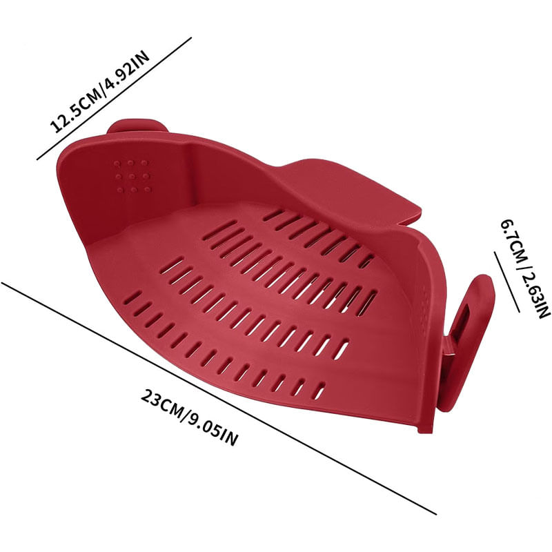 Casa si Gradina - Bucatarie si vesela - Ustensile bucatarie - Site bucatarie, strecuratori si accesorii - Strecuratoare silicon cu prindere, potrivita pentru oale, boluri, tigai, spaghete, carne, fara BPA, rosie, mediLOGIC™ - Infinity.ro