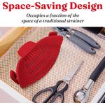 Casa si Gradina - Bucatarie si vesela - Ustensile bucatarie - Site bucatarie, strecuratori si accesorii - Strecuratoare silicon cu prindere, potrivita pentru oale, boluri, tigai, spaghete, carne, fara BPA, rosie, mediLOGIC™ - Infinity.ro