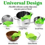 Casa si Gradina - Bucatarie si vesela - Ustensile bucatarie - Site bucatarie, strecuratori si accesorii - Strecuratoare silicon cu prindere, potrivita pentru oale, boluri, tigai, spaghete, carne, fara BPA, verde, mediLOGIC™ - Infinity.ro