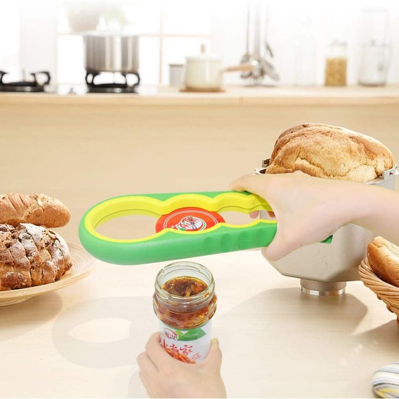 Casa si Gradina - Bucatarie si vesela - Ustensile bucatarie - Desfacatoare conserve - Deschizator capace borcane, recipiente si sticle pentru maini slabe, multifunctional, 5 in 1, verde, mediLOGIC™ - Infinity.ro