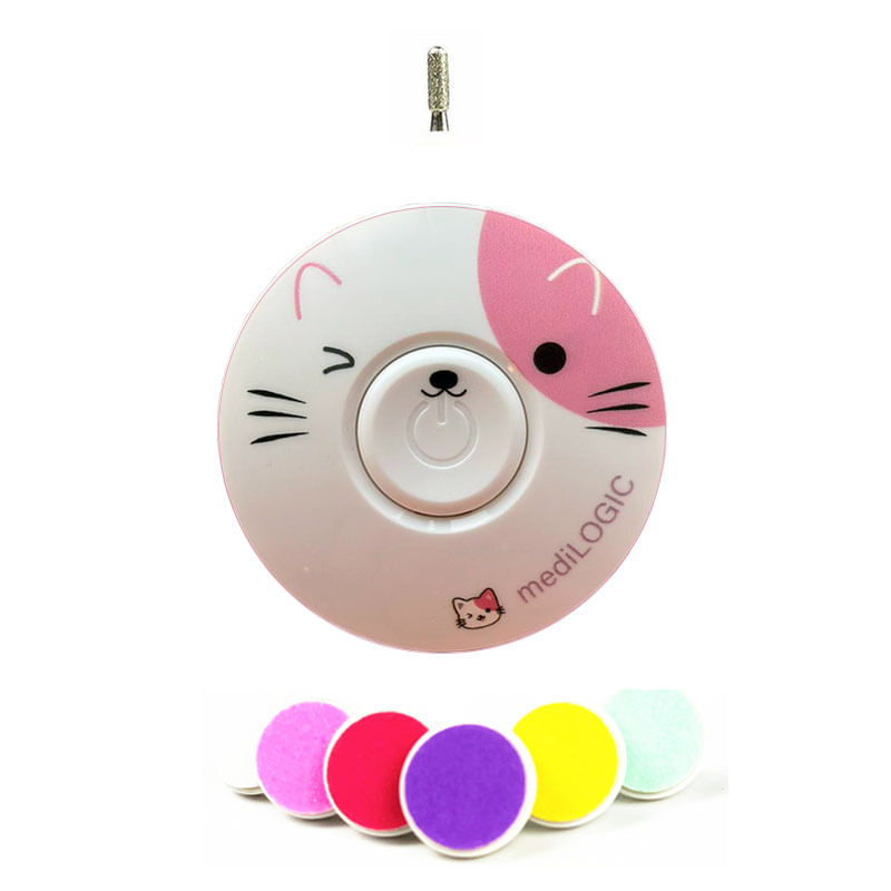 Ingrijire personala si Cosmetice - Manichiura si pedichiura - Pile cosmetice - Pila de unghii profesionala pentru nou nascuti si copii, electrica, foarte sigura, model pisicuta, roz, mediLOGIC - Infinity.ro