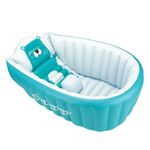Jucarii, Copii si Bebe - Igiena si ingrijire - Baia bebelusului - Cadite bebe si accesorii baie - Cadita gonflabila pentru bebelusi si copii, 0-5 ani, portabila, pliabila, mini piscina calatorie, albastra, bebeLOGIC™ - Infinity.ro