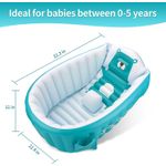 Jucarii, Copii si Bebe - Igiena si ingrijire - Baia bebelusului - Cadite bebe si accesorii baie - Cadita gonflabila pentru bebelusi si copii, 0-5 ani, portabila, pliabila, mini piscina calatorie, albastra, bebeLOGIC™ - Infinity.ro