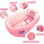 Jucarii, Copii si Bebe - Igiena si ingrijire - Baia bebelusului - Cadite bebe si accesorii baie - Cadita gonflabila pentru bebelusi si copii, 0-5 ani, portabila, pliabila, mini piscina de calatorie, roz, bebeLOGIC™ - Infinity.ro