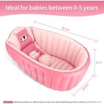 Jucarii, Copii si Bebe - Igiena si ingrijire - Baia bebelusului - Cadite bebe si accesorii baie - Cadita gonflabila pentru bebelusi si copii, 0-5 ani, portabila, pliabila, mini piscina de calatorie, roz, bebeLOGIC™ - Infinity.ro