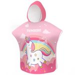 Jucarii, Copii si Bebe - Igiena si ingrijire - Baia bebelusului - Prosoape si halate de baie copii - Prosop poncho de plaja din microfibra, super absorbant, pentru inot copii 5 - 12 ani, model UNICORN, roz, bebeLOGIC™ - Infinity.ro