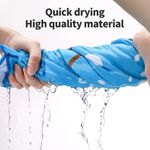 Jucarii, Copii si Bebe - Igiena si ingrijire - Baia bebelusului - Prosoape si halate de baie copii - Prosop poncho de plaja din microfibra, super absorbant, pentru inot copii 5-12 ani, model dinozaur, albastru, bebeLOGIC™ - Infinity.ro