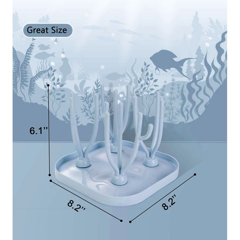 Jucarii, Copii si Bebe - Hrana si alaptare - Biberoane, suzete si accesorii hranire - Biberoane, tetine si accesorii - Suport pentru uscare biberoane, Polipropilena, Pliabil, Albastru, bebeLOGIC™ - Infinity.ro