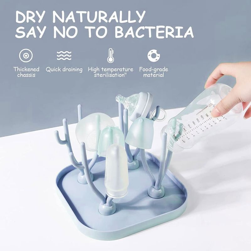 Jucarii, Copii si Bebe - Hrana si alaptare - Biberoane, suzete si accesorii hranire - Biberoane, tetine si accesorii - Suport pentru uscare biberoane, Polipropilena, Pliabil, Albastru, bebeLOGIC™ - Infinity.ro