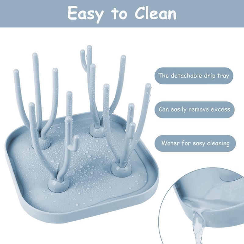 Jucarii, Copii si Bebe - Hrana si alaptare - Biberoane, suzete si accesorii hranire - Biberoane, tetine si accesorii - Suport pentru uscare biberoane, Polipropilena, Pliabil, Albastru, bebeLOGIC™ - Infinity.ro