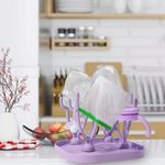 Jucarii, Copii si Bebe - Hrana si alaptare - Biberoane, suzete si accesorii hranire - Biberoane, tetine si accesorii - Suport pentru uscare biberoane, Polipropilena, Pliabil, Roz, bebeLOGIC™ - Infinity.ro