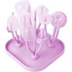 Jucarii, Copii si Bebe - Hrana si alaptare - Biberoane, suzete si accesorii hranire - Biberoane, tetine si accesorii - Suport pentru uscare biberoane, Polipropilena, Pliabil, Roz, bebeLOGIC™ - Infinity.ro